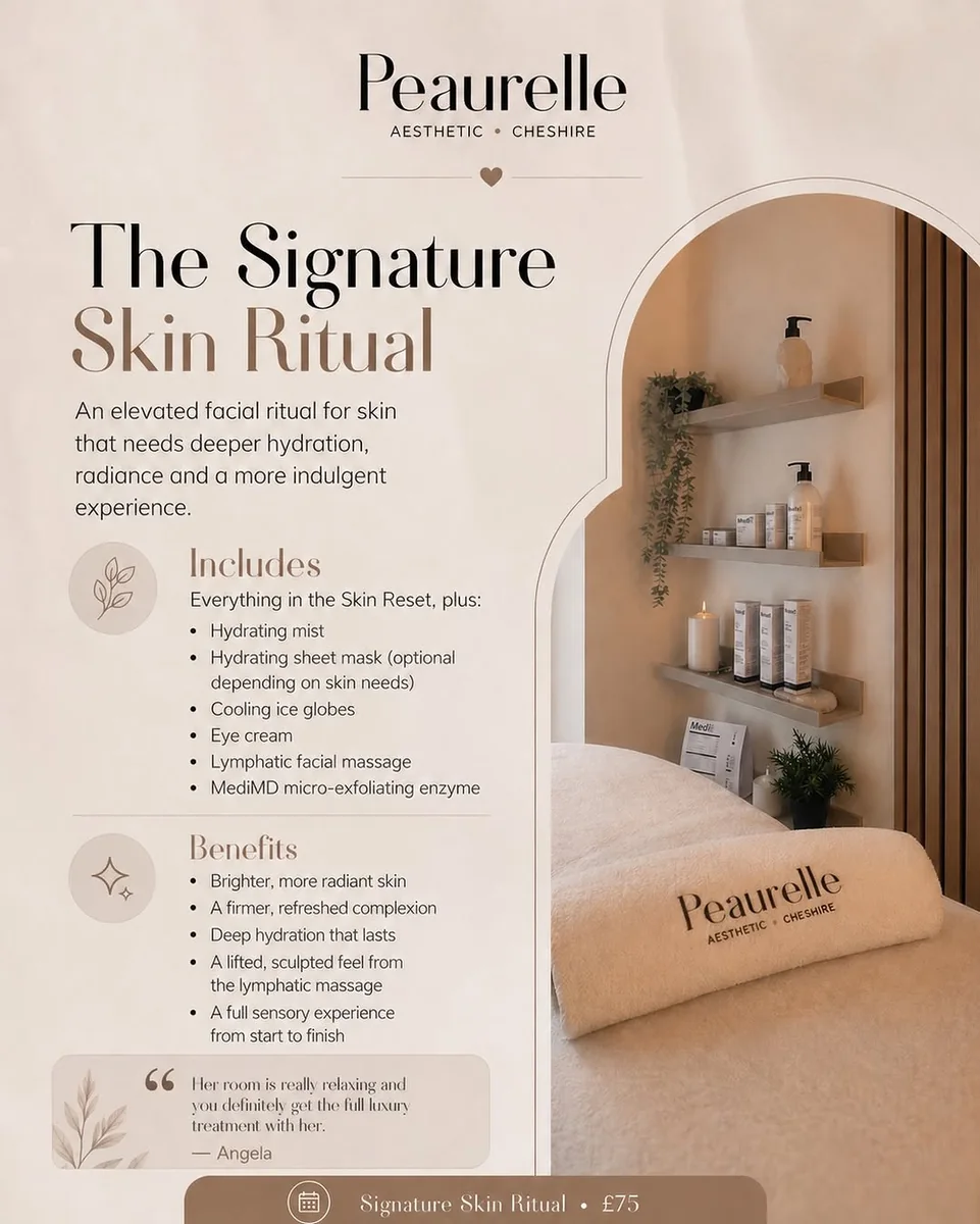 Peaurelle Signature Skin Ritual launch card